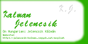 kalman jelencsik business card
